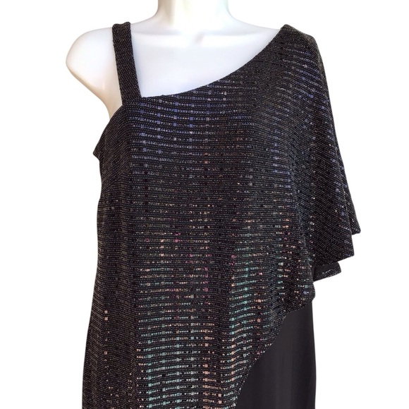 R & M Richards Black Knit One ShoulderJumpsuit - Picture 5 of 12